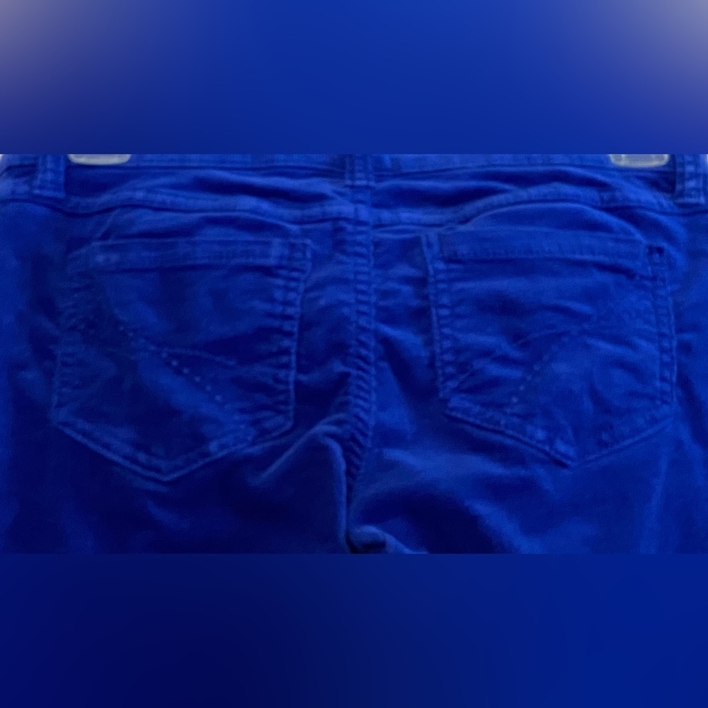 NWOT Juniors So Sz-1 Corduroy Pants- Eye Catching Bright Royal Blue, Mid-Rise,🎄 - Picture 9 of 16